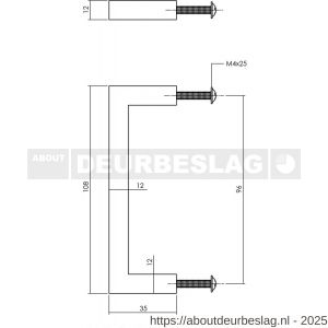 Intersteel Living 8927 meubelgreep vierkant 12x12x108 mm boormaat 96 mm zwart - R26009224 - afbeelding 2