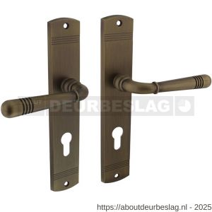 Intersteel 1705 deurkruk Helena op schild afgerond 235x45 mm profielcilindergat 72 mm gebruineerd - R26008345 - afbeelding 1