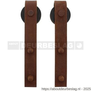 Intersteel 4501 set van 2 rollers recht 290 mm voor schuifdeursysteem 450101 met bevestiging staal antiek finish - R26008367 - afbeelding 1