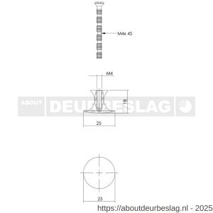 Intersteel Living 8480 meubelknop glad rond 25 mm antiek super - R26004156 - afbeelding 2