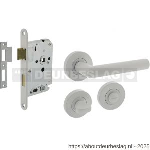 Intersteel Living 1693 set toiletslot 63/8 mm wit met deurkruk Bastian op rozet diameter 52x10 mm en WC-sluiting wit - R26011056 - afbeelding 1