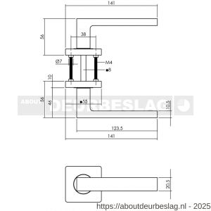 Intersteel 1713 deurkruk gatdeel links Hera op rozet verdekt 55x55x10 mm met nokken wit - R26009239 - afbeelding 2