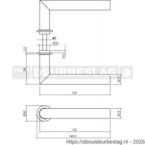 Intersteel Living 0920 deurkruk Jura met rozet zelfklevend diameter 30x3 mm antraciet grijs - R26010348 - afbeelding 2