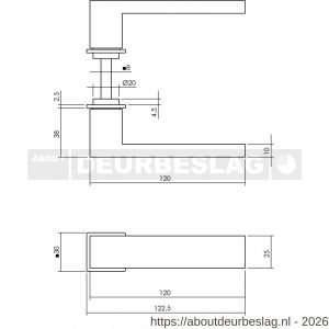 Intersteel Living 0922 deurkruk Amsterdam met rozet zelfklevend 30x30x3 mm antraciet grijs - R26010350 - afbeelding 2