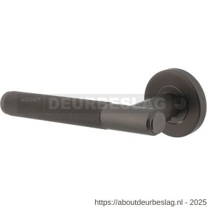 Intersteel 1269 deurkruk gatdeel links Rombo op rozet verdekt diameter 53x8 mm met nokken antraciet grijs - R26010354 - afbeelding 1