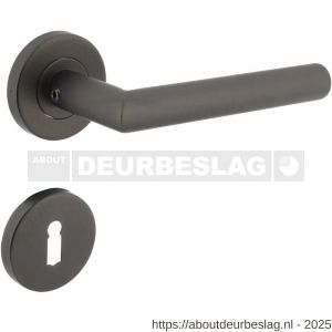 Intersteel 1272 deurkruk Jura op rozet verdekt diameter 53x8 mm met nokken en sleutelrozetten antraciet grijs - R26010361 - afbeelding 1