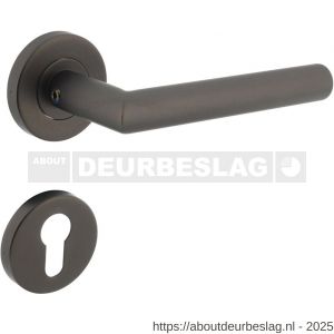 Intersteel 1272 deurkruk Jura op rozet verdekt diameter 53x8 mm met nokken en cilinderrozetten antraciet grijs - R26010362 - afbeelding 1