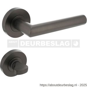 Intersteel 1693 deurkruk Bastian op rozet verdekt diameter 52x10 mm met nokken en WC-sluiting met stift 8x8 mm antraciet grijs - R26010374 - afbeelding 1
