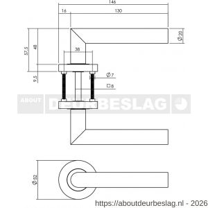 Intersteel Living 1693 set toiletslot 63/8 zwart met deurkruk Bastian op rozet diameter 52x10 mm en WC-sluiting antraciet grijs - R26011060 - afbeelding 2