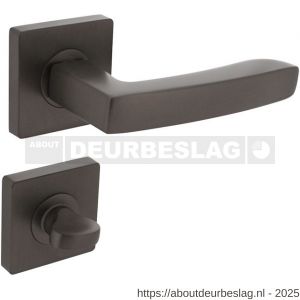 Intersteel 1712 deurkruk Minos op rozet verdekt 55x55x10 mm met nokken en WC-sluiting met stift 8x8 mm antraciet grijs - R26010384 - afbeelding 1