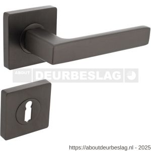 Intersteel 1713 deurkruk Hera op rozet verdekt 55x55x10 mm met nokken en sleutelrozetten antraciet grijs - R26010387 - afbeelding 1