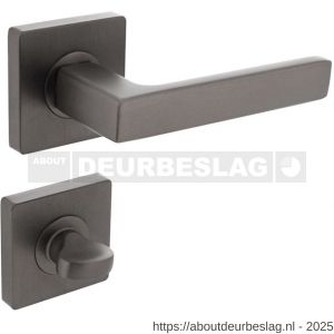 Intersteel 1713 deurkruk Hera op rozet verdekt 55x55x10 mm met nokken en WC-sluiting met stift 8x8 mm antraciet grijs - R26010389 - afbeelding 1