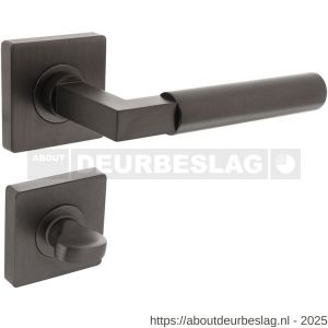 Intersteel 1741 deurkruk Baustil op rozet verdekt 55x55x10 mm met nokken en WC-sluiting met stift 7x7 mm antraciet grijs - R26010396 - afbeelding 1