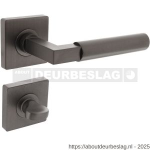 Intersteel 1741 deurkruk Baustil op rozet verdekt 55x55x10 mm met nokken en WC-sluiting met stift 8x8 mm antraciet grijs - R26010397 - afbeelding 1