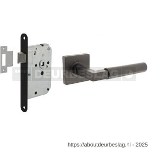 Intersteel Living 1741 set loopslot zwart met deurkruk Baustil op rozet 55x55 mm antraciet grijs - R26011063 - afbeelding 1