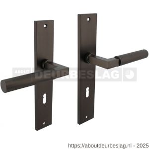 Intersteel 1742 deurkruk Baustil op schild rechthoekig 245x45 mm sleutelgat 72 mm antraciet grijs - R26010401 - afbeelding 1