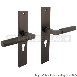 Intersteel Living 1742 deurkruk Baustil op schild rechthoekig 245x45 mm profielcilindergat 55 mm antraciet grijs - R26010403 - afbeelding 1
