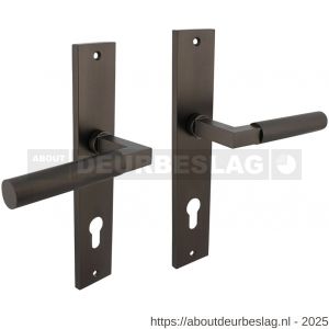 Intersteel 1742 deurkruk Baustil op schild rechthoekig 245x45 mm profielcilindergat 78 mm antraciet grijs - R26010405 - afbeelding 1