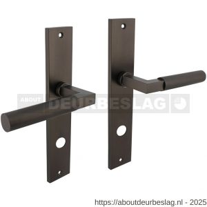 Intersteel 1742 deurkruk Baustil op schild rechthoekig 245x45 mm rondcilindergat 78 mm antraciet grijs - R26010406 - afbeelding 1