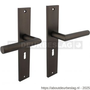 Intersteel Living 1743 deurkruk Bastian op schild rechthoekig 245x45 mm sleutelgat 56 mm antraciet grijs - R26010413 - afbeelding 1