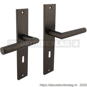Intersteel 1743 deurkruk Bastian op schild rechthoekig 245x45 mm sleutelgat 72 mm antraciet grijs - R26010414 - afbeelding 1