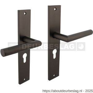 Intersteel Living 1743 deurkruk Bastian op schild rechthoekig 245x45 mm profielcilindergat 55 mm antraciet grijs - R26010416 - afbeelding 1