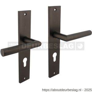 Intersteel Living 1743 deurkruk Bastian op schild rechthoekig 245x45 mm profielcilindergat 72 mm antraciet grijs - R26010417 - afbeelding 1