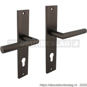 Intersteel 1743 deurkruk Bastian op schild rechthoekig 245x45 mm profielcilindergat 78 mm antraciet grijs - R26010418 - afbeelding 1