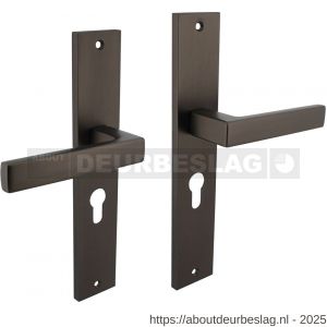 Intersteel Living 1744 deurkruk Hera op schild rechthoekig 245x45 mm profielcilindergat 55 mm antraciet grijs - R26010429 - afbeelding 1