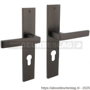 Intersteel Living 1744 deurkruk Hera op schild rechthoekig 245x45 mm profielcilindergat 72 mm antraciet grijs - R26010430 - afbeelding 1