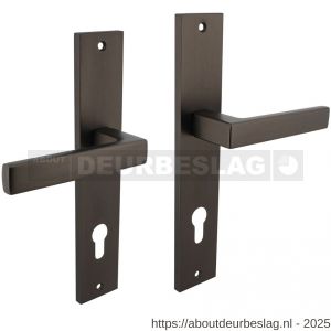 Intersteel 1744 deurkruk Hera op schild rechthoekig 245x45 mm profielcilindergat 78 mm antraciet grijs - R26010431 - afbeelding 1
