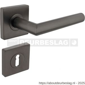 Intersteel 1747 deurkruk Bastian op rozet verdekt 55x55x10 mm met nokken en sleutelrozetten antraciet grijs - R26010807 - afbeelding 1