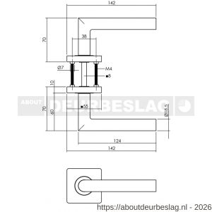 Intersteel Living 1747 set toiletslot 63/8 mm zwart met deurkruk Bastian op rozet 55x55 mm en WC-sluiting antraciet grijs - R26011069 - afbeelding 2