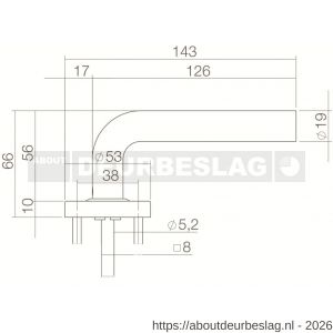 Intersteel 0570 deurkruk gatdeel Luzern op rozet verdekt diameter 53x10 mm RVS getrommeld - R26011272 - afbeelding 2