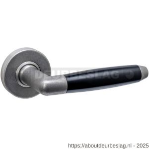 Intersteel 0640 deurkruk Combinatie op rozet verdekt diameter 53x10 mm RVS getrommeld-zwart - R26010863 - afbeelding 1