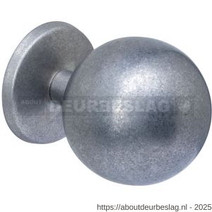 Intersteel 3930 voordeurknop bol diameter 75 mm op achterplaat diameter 66 mm éénzijdige montage RVS getrommeld - R26010851 - afbeelding 1