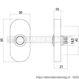 Intersteel 3990 deurbel ovaal 65x30x10 mm verdekt RVS getrommeld - R26010846 - afbeelding 2