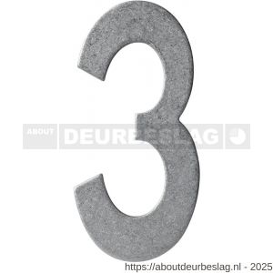 Intersteel 4020 huisnummer 3 150 mm RVS getrommeld - R26010837 - afbeelding 1