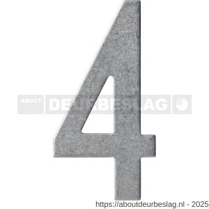Intersteel 4020 huisnummer 4 150 mm RVS getrommeld - R26010836 - afbeelding 1