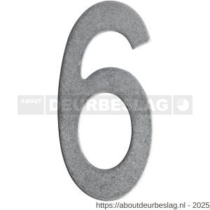Intersteel 4020 huisnummer 6 150 mm RVS getrommeld - R26010834 - afbeelding 1