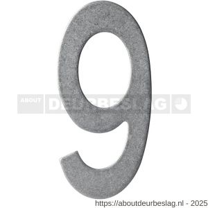 Intersteel 4020 huisnummer 9 150 mm RVS getrommeld - R26010831 - afbeelding 1