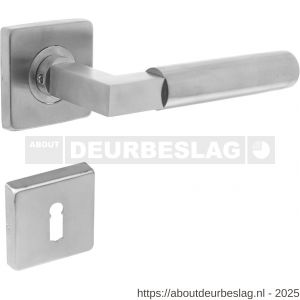 Intersteel 0378 deurkruk Baustil op rozet verdekt 53x53x8 mm met nokken en sleutelrozetten RVS - R26005251 - afbeelding 1