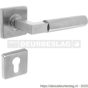 Intersteel 0378 deurkruk Baustil op rozet verdekt 53x53x8 mm met nokken en cilinderrozetten RVS - R26005252 - afbeelding 1