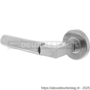 Intersteel 0379 deurkruk gatdeel links Baustil op rozet verdekt diameter 53x8 mm met nokken EN 1906/4 RVS - R26005256 - afbeelding 1