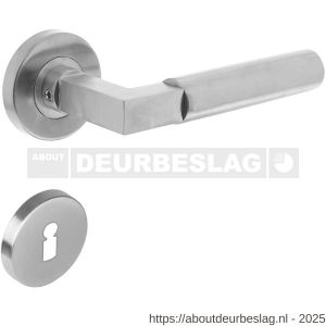 Intersteel 0379 deurkruk Baustil op rozet verdekt diameter 53x8 mm met nokken en sleutelrozetten RVS - R26005257 - afbeelding 1