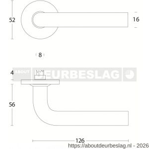 Intersteel Living 0566 deurkruk Recht diameter 16 mm op rozet verdekt diameter 53x5 mm RVS - R26000457 - afbeelding 2