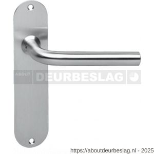 Intersteel 0566 deurkruk Recht diameter 16 mm op schild ovaal 175x41x2 mm WC 72/8 mm RVS - R26000704 - afbeelding 1