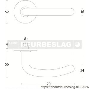 Intersteel Living 0568 deurkruk Sabel diameter 16 mm op rozet verdekt diameter 53x5 mm RVS - R26000460 - afbeelding 2