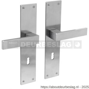 Intersteel 0571 deurkruk Amsterdam met schild rechthoekig 250x55x2 mm sleutelgat 72 mm RVS - R26008394 - afbeelding 1