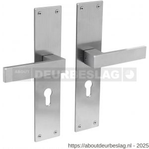 Intersteel Essentials 0571 deurkruk Amsterdam met schild rechthoekig 250x55x2 mm profielcilindergat 55 mm RVS - R26008395 - afbeelding 1